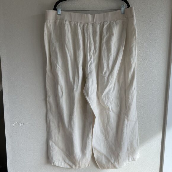 J. Jill Love Linen Off White Wide Leg Pants Women’s XL 100% linen Pull On - Picture 4 of 5